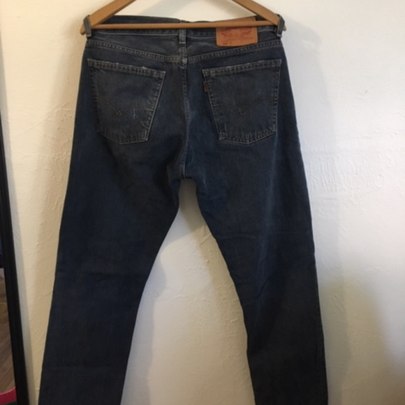 Levi’s 505 C Cropped Distressed Black Jeans - Picture 3 of 4